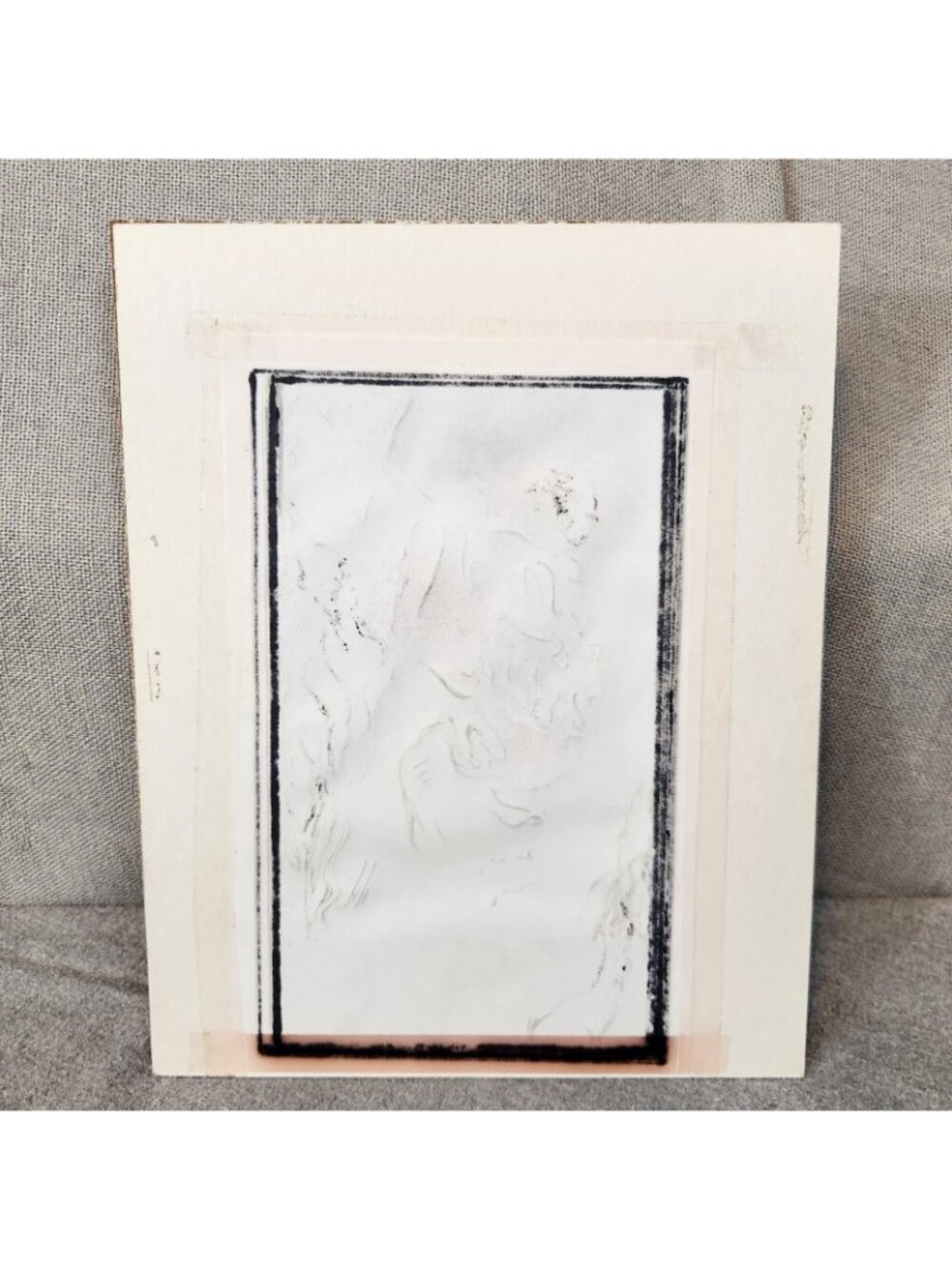 Vintage 1995 Color Ink Artwork Geshia w Komono & Fan Art 5" x 7" Matted 10"x8" - Picture 5 of 5